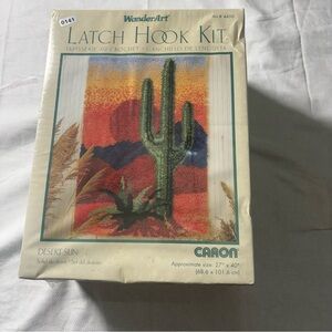Vintage WonderArt Caron Desert Sun Latch Hook Rug Kit Cactus Southwest Sealed